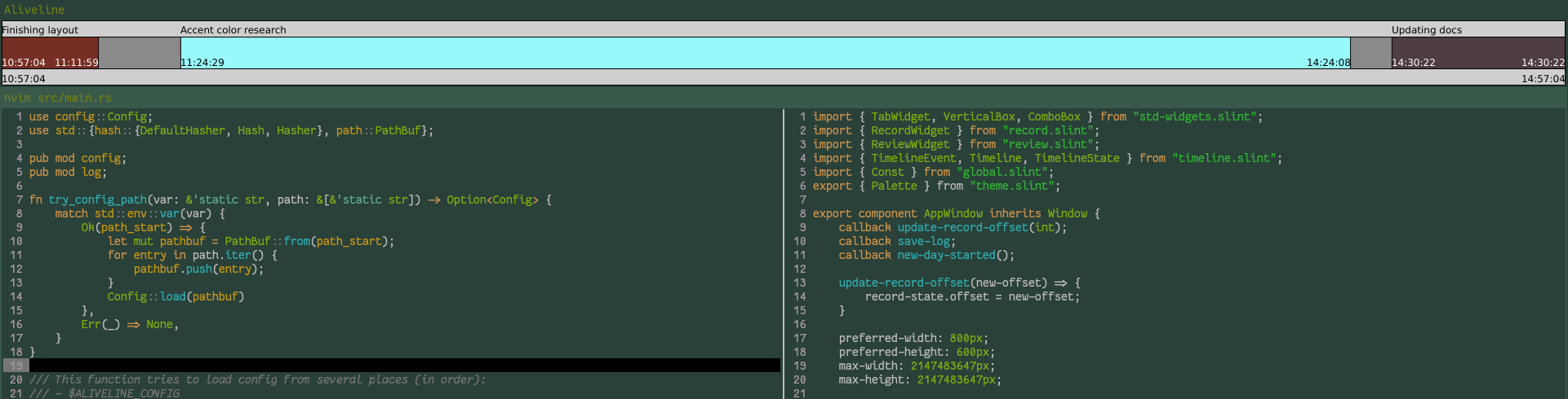 Minimized Aliveline example